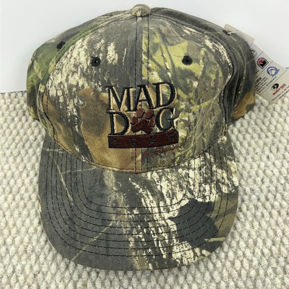 Mad Dog Gear Hat Cap Mossy Oak Camo‎ Strap Back Hunting Y2K Adjustable Adult